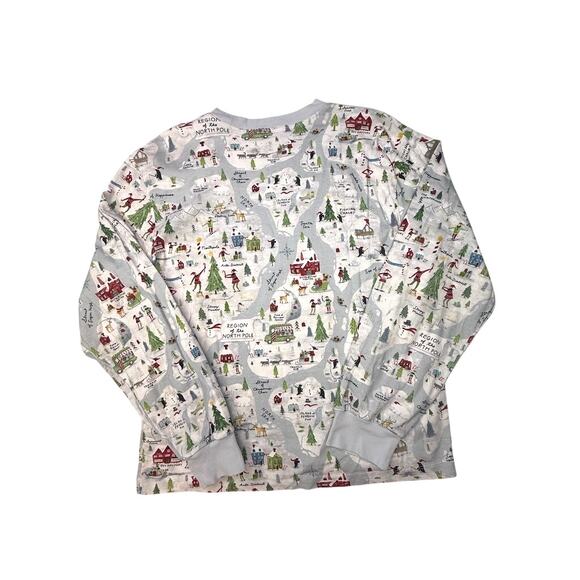 Pottery Barn Kids XL Organic Cotton Pajama Set North Pole Map Print - Picture 4 of 16
